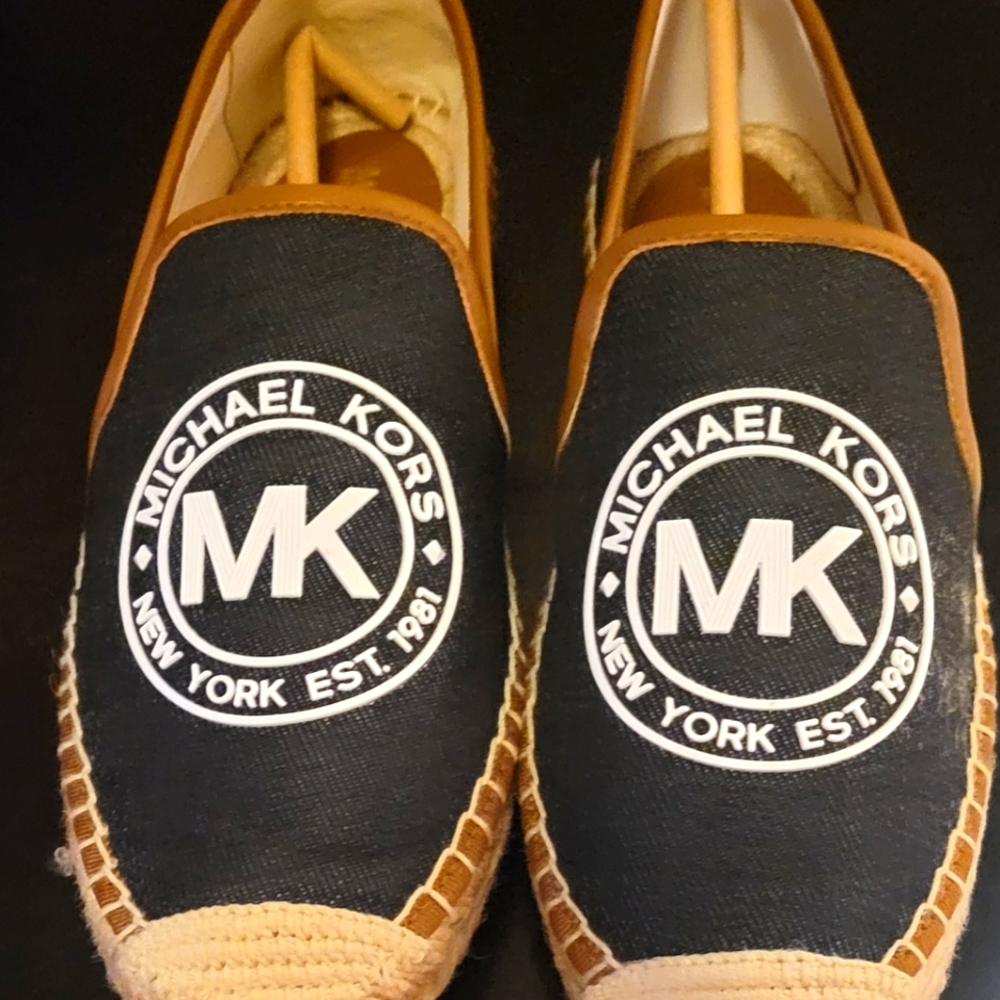Womans Michael Kors navy blue denim Hastings Espadrille